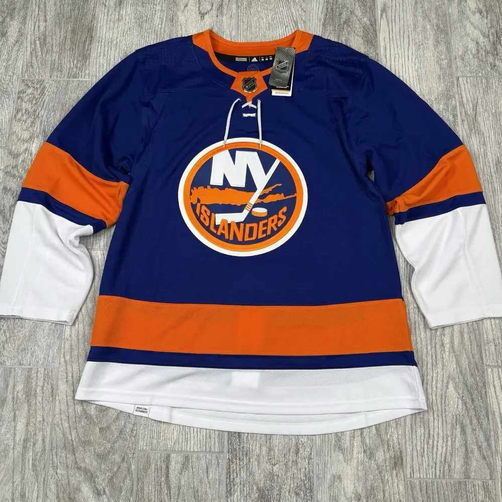 Adidas NHL New York Islanders Authentic Home Royal Hockey Jersey GT5618 Size 50